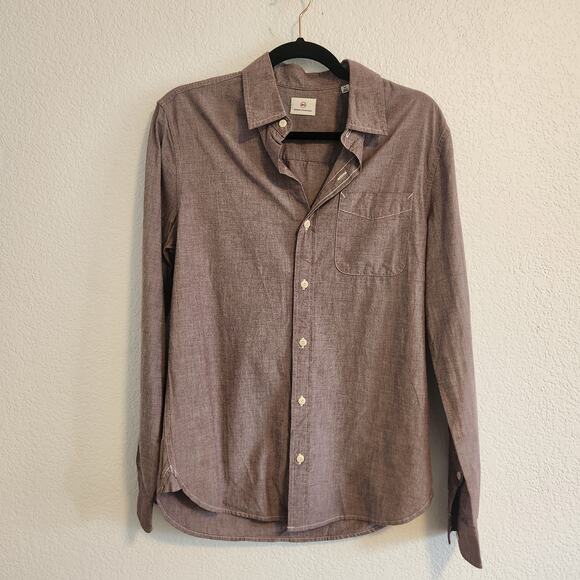 Adriano Goldschmied size XS Mauve Long Sleeve‎ Button Up Shirt 8867BCY NWT - Picture 1 of 9